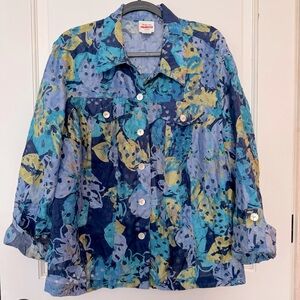 Ruby rd favorites sz 22 - lightweight jacket with abalone shell buttons